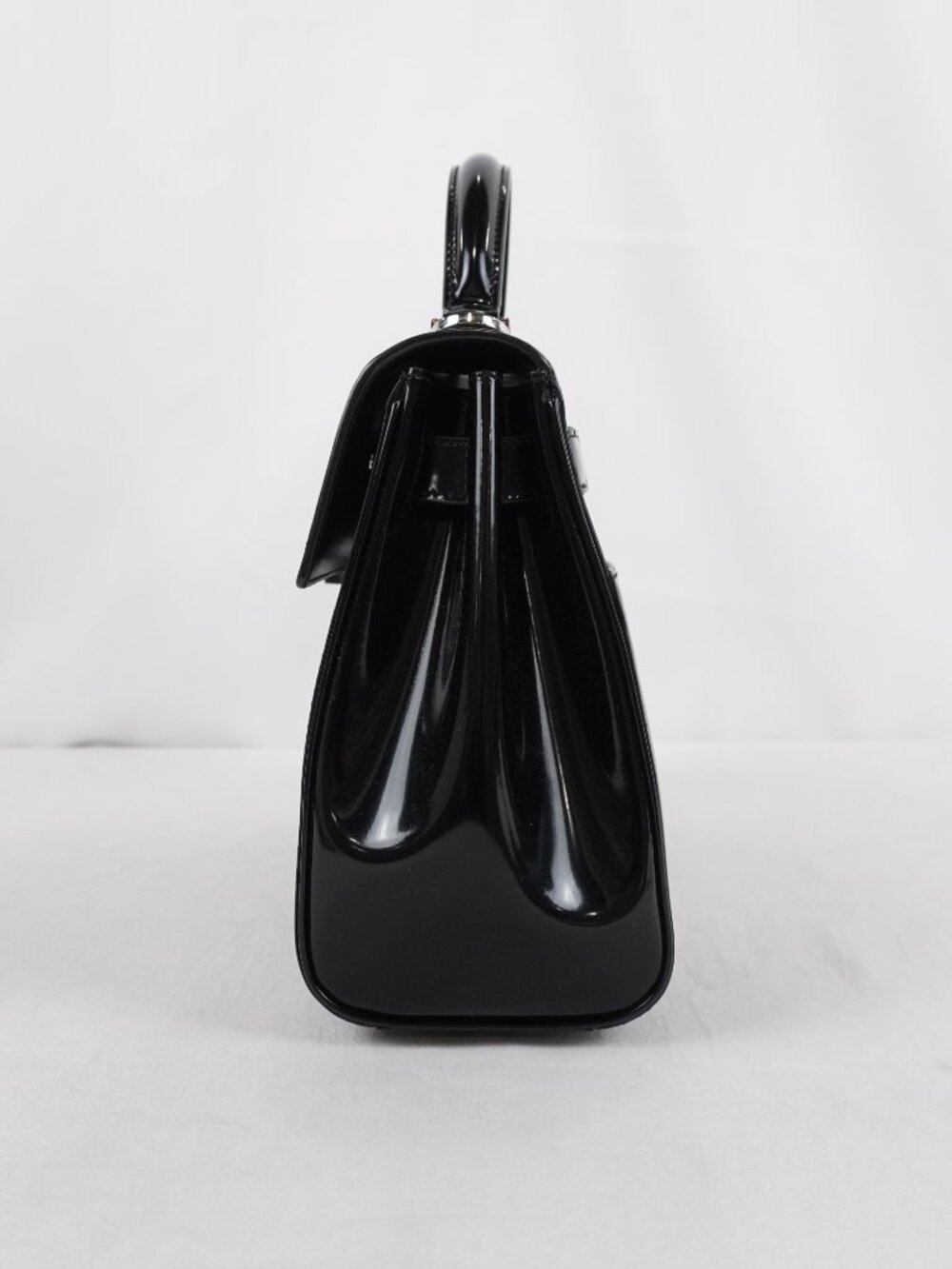 Saint Laurent Le Fermoir Top Handle Black Calfskin Leather Bag w/ Shoulder Strap - Picture 3 of 15